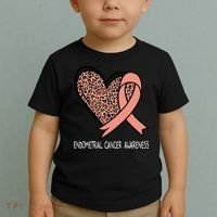 Leopard Heart Endometrial Cancer Awareness Peach Toddler T-Shirt thumb 2