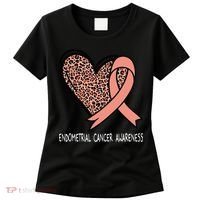 Leopard Heart Endometrial Cancer Awareness Peach Women's T-Shirt thumb 0