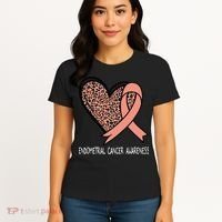 Leopard Heart Endometrial Cancer Awareness Peach Women's T-Shirt thumb 4