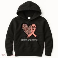 Leopard Heart Endometrial Cancer Awareness Peach Kids Hoodie thumb 0