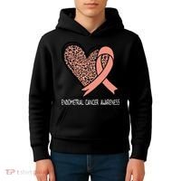 Leopard Heart Endometrial Cancer Awareness Peach Kids Hoodie thumb 4