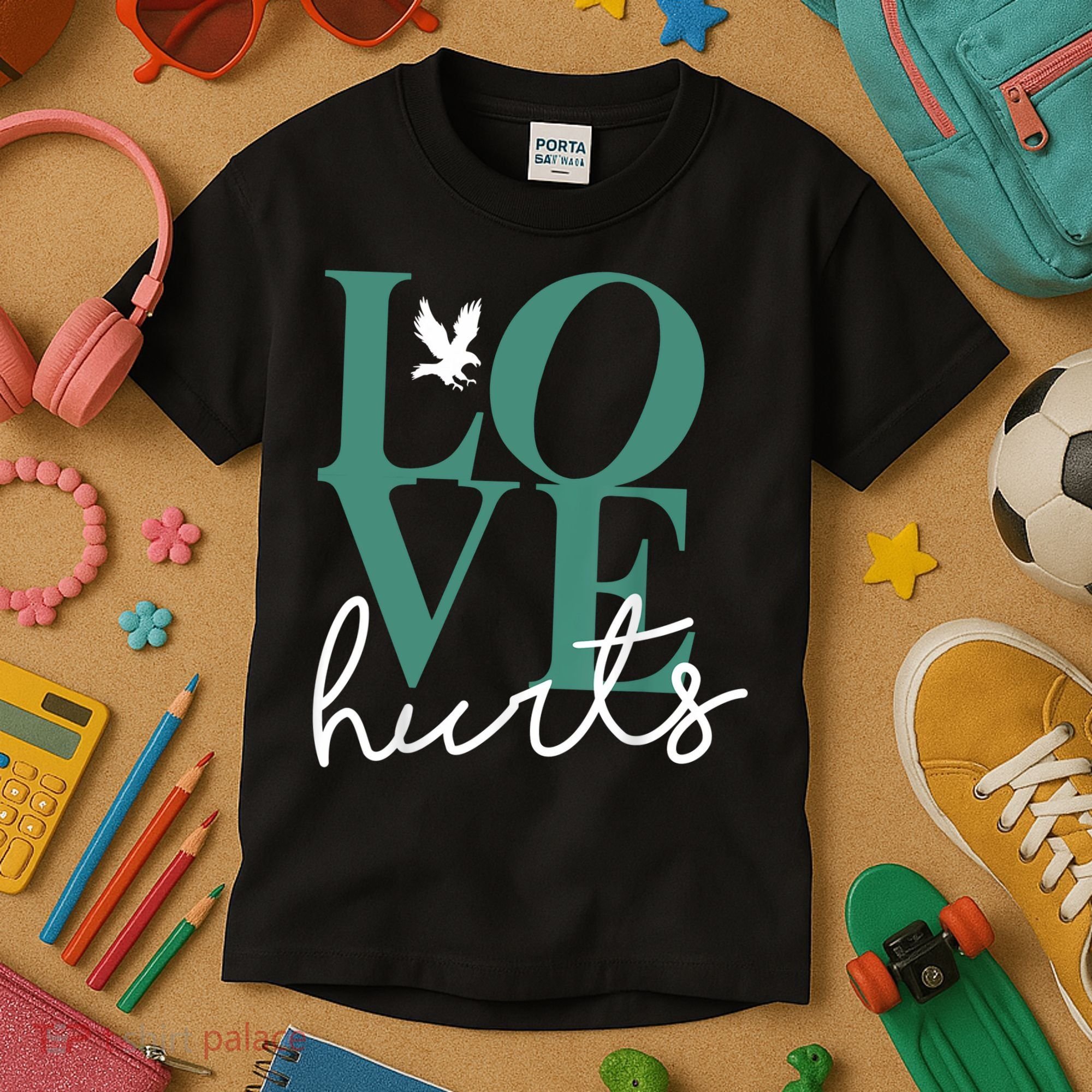 Love Hurts Eagle Retro Kids T-Shirt