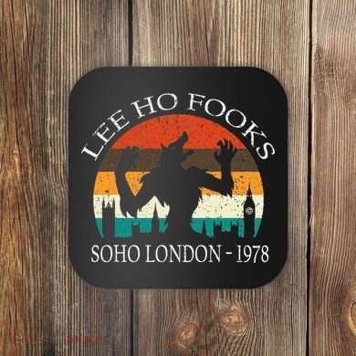 L.E.E H.O F.O.O.K.S Distressed Coaster