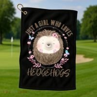 Loves Hedgehogs Forest Animal Cute Hedgehog  Golf Towel thumb 1