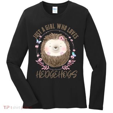 Loves Hedgehogs Forest Animal Cute Hedgehog  Women's Long Sleeve Shirt