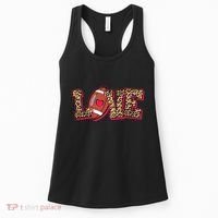 Love Heart Football Sports Fan Cute Leopard Print Women's Tank Top thumb 0