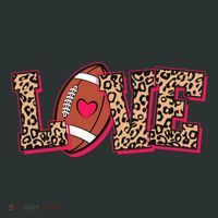 Love Heart Football Sports Fan Cute Leopard Print T-Shirt thumb 7