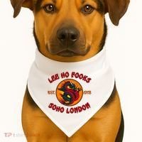 Lee Ho Fooks Soho London Est 1978 USA-Made Doggie Bandana thumb 1