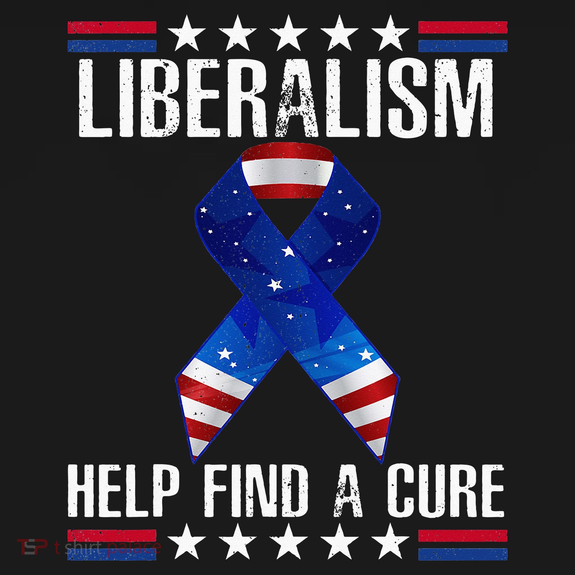Liberalism Help Find The Cure USA Ribbon Funny Political  Hoodie