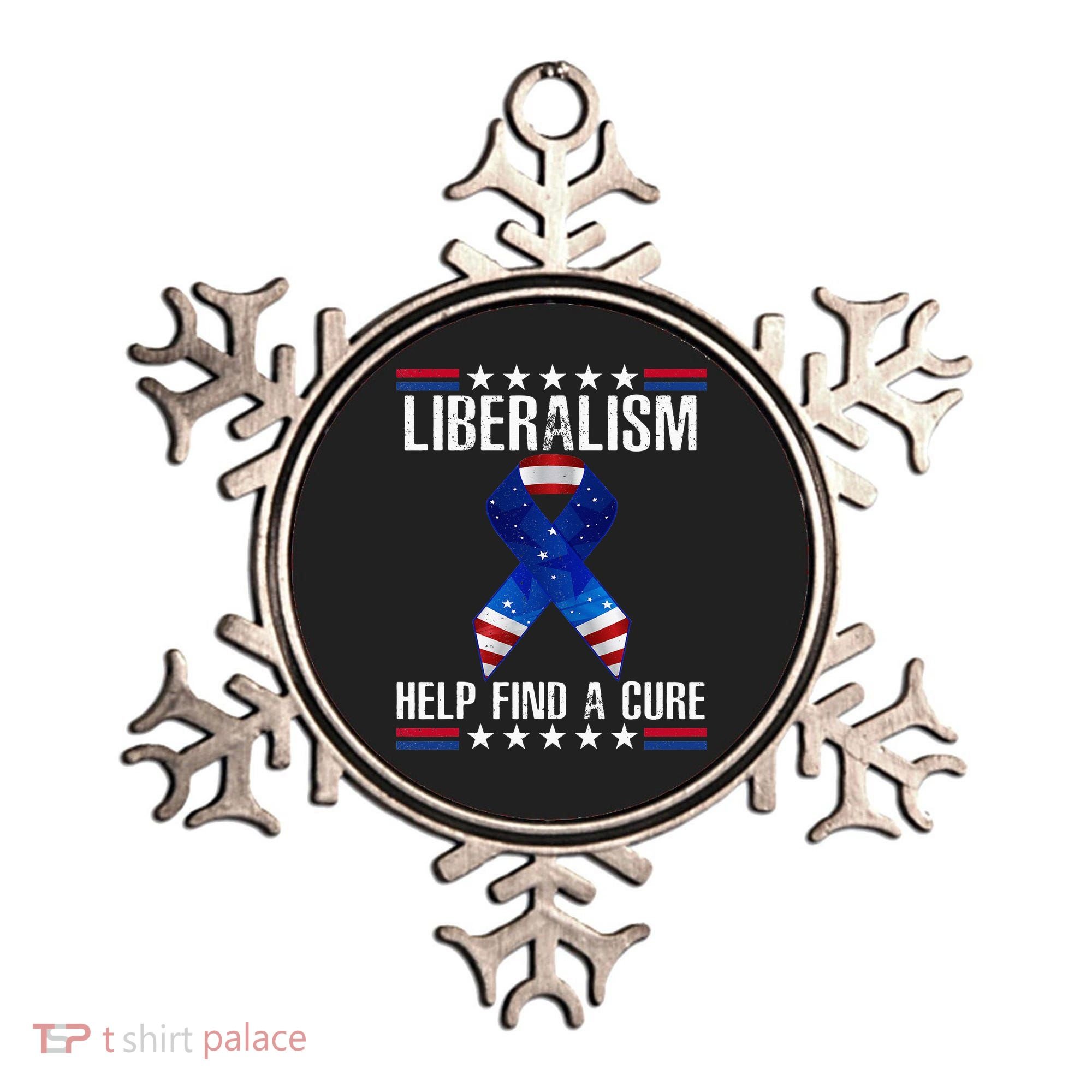 Liberalism Help Find The Cure USA Ribbon Funny Political  Ornament