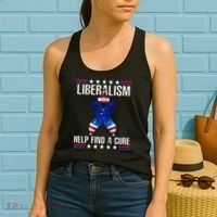 Liberalism Help Find The Cure USA Ribbon Funny Political  Women's Tank Top thumb 2