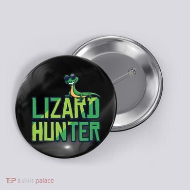 Lizard Hunter Funny Gecko Reptile Owner Gift Button