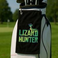 Lizard Hunter Funny Gecko Reptile Owner Gift Golf Towel thumb 2