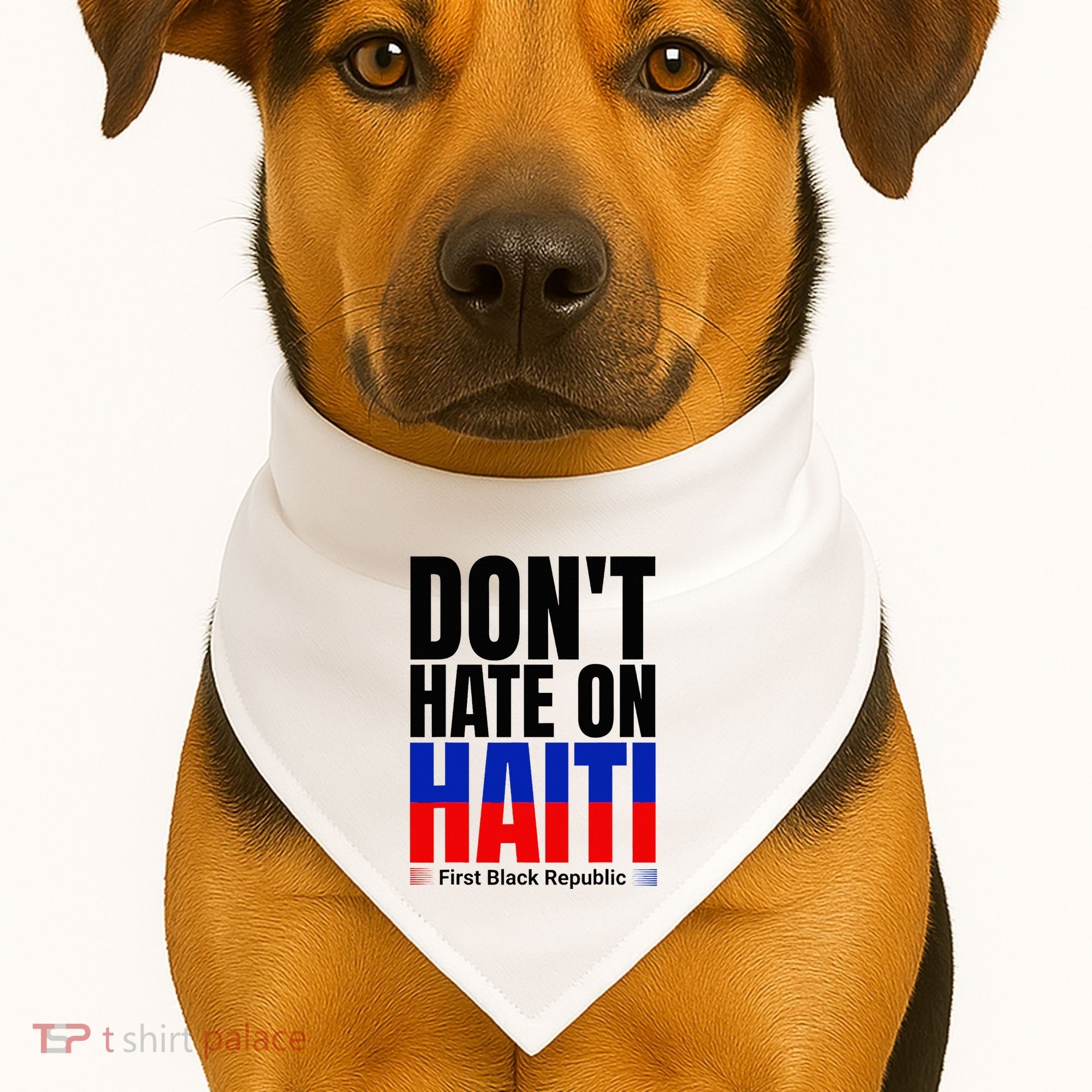 Love Haiti First Black Republic History Revolution 1804 USA-Made Doggie Bandana