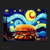 Love Hamburger Food Burger Van Gogh Women's Sweatshirt thumb 2