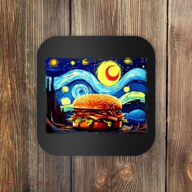 Love Hamburger Food Burger Van Gogh Coaster