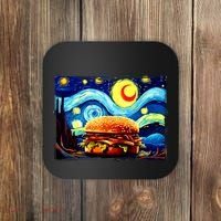 Love Hamburger Food Burger Van Gogh Coaster thumb 0