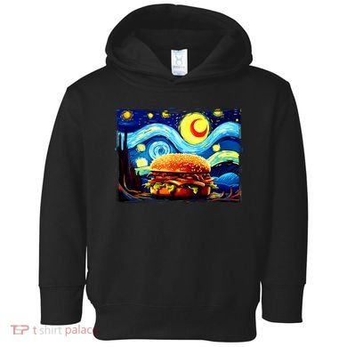 Love Hamburger Food Burger Van Gogh Toddler Hoodie
