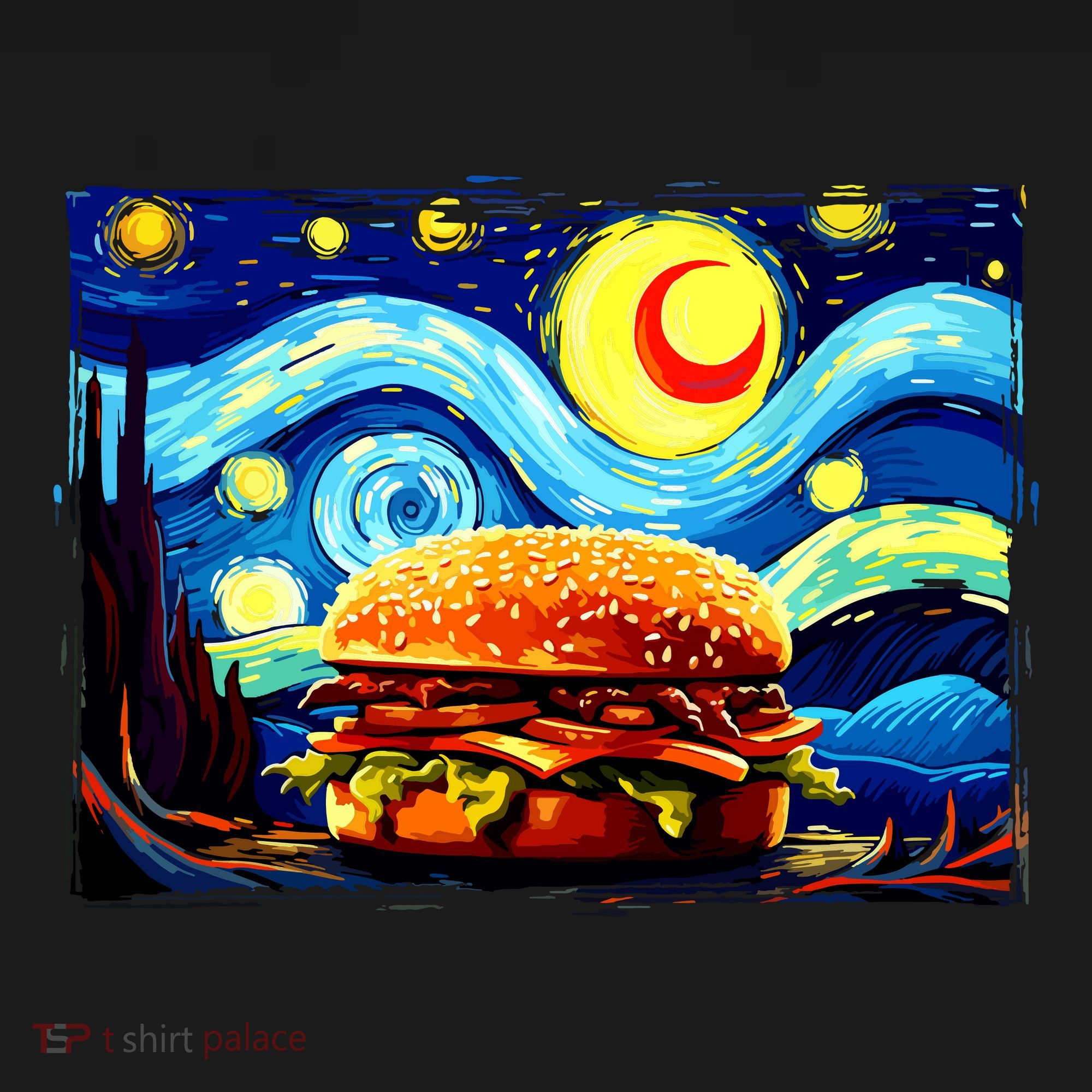 Love Hamburger Food Burger Van Gogh Toddler Hoodie