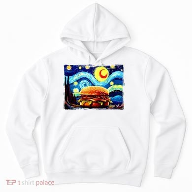 Love Hamburger Food Burger Van Gogh Hoodie