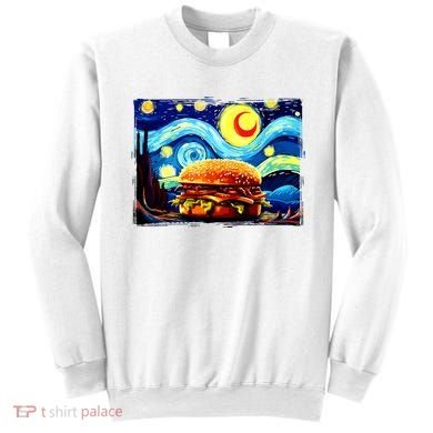 Love Hamburger Food Burger Van Gogh Sweatshirt