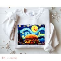 Love Hamburger Food Burger Van Gogh Sweatshirt thumb 2