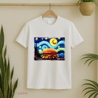Love Hamburger Food Burger Van Gogh T-Shirt thumb 2