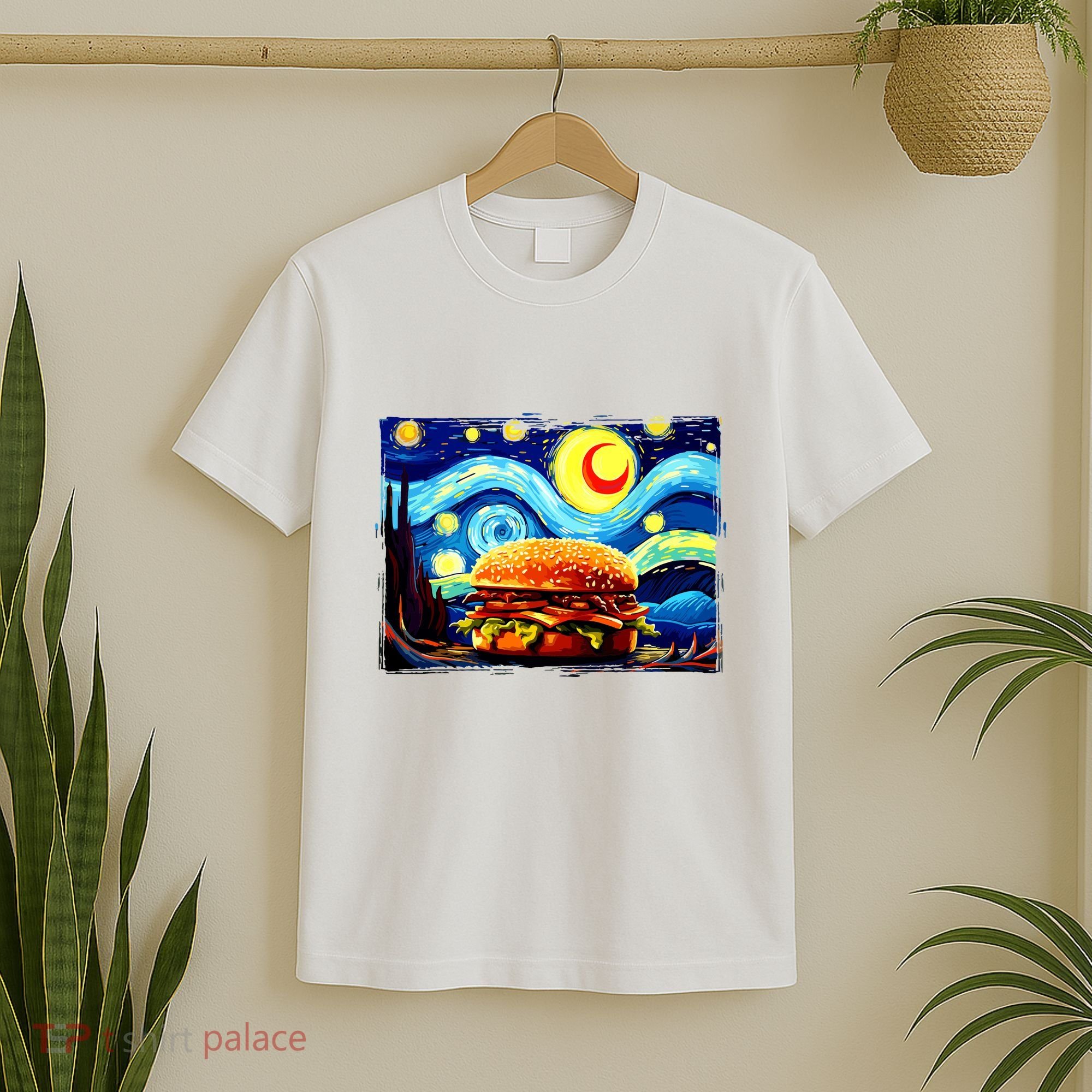 Love Hamburger Food Burger Van Gogh T-Shirt