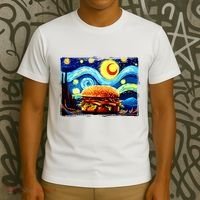 Love Hamburger Food Burger Van Gogh T-Shirt thumb 3