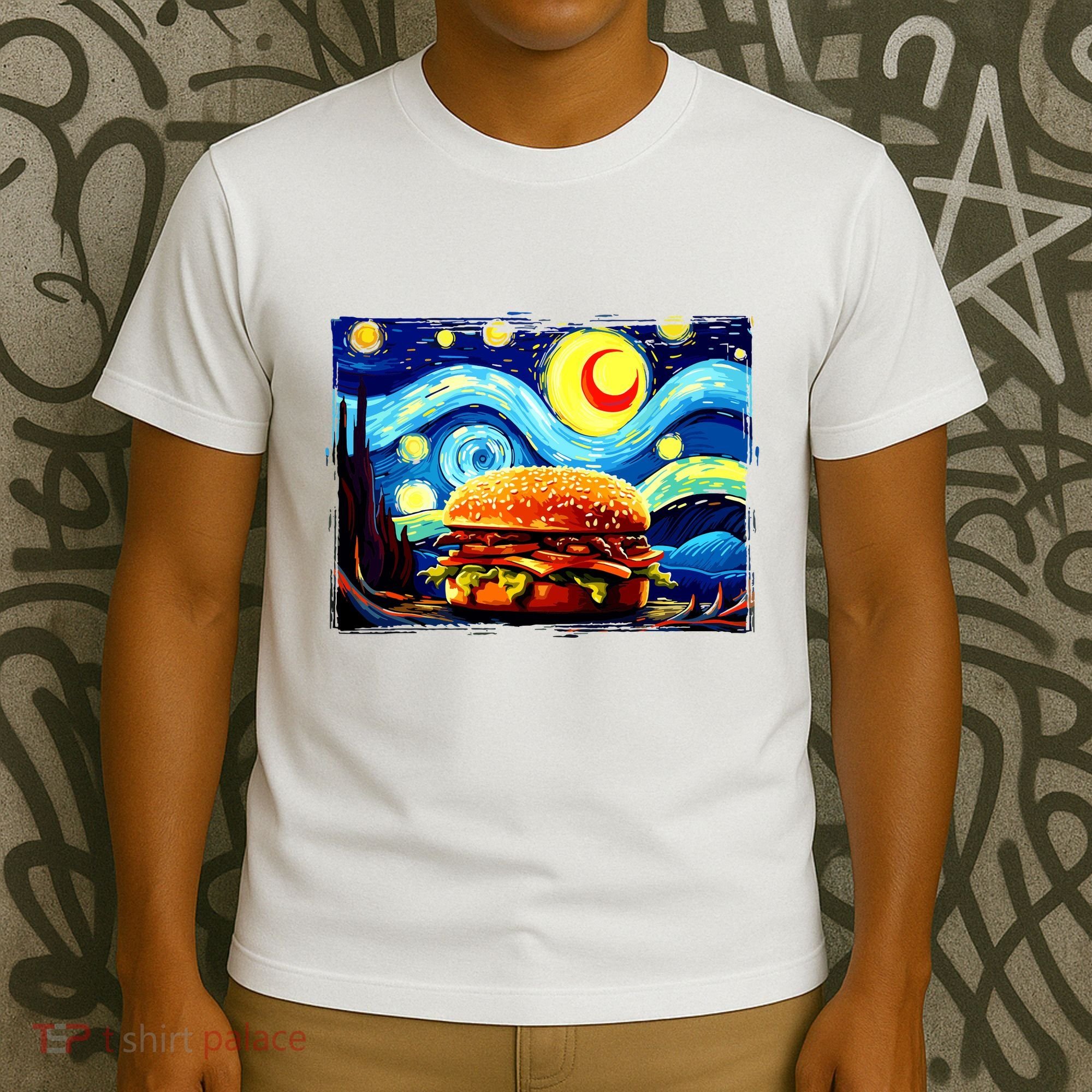 Love Hamburger Food Burger Van Gogh T-Shirt