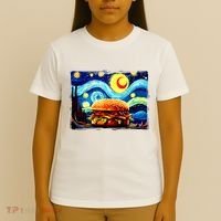 Love Hamburger Food Burger Van Gogh T-Shirt thumb 4