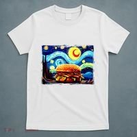 Love Hamburger Food Burger Van Gogh T-Shirt thumb 5