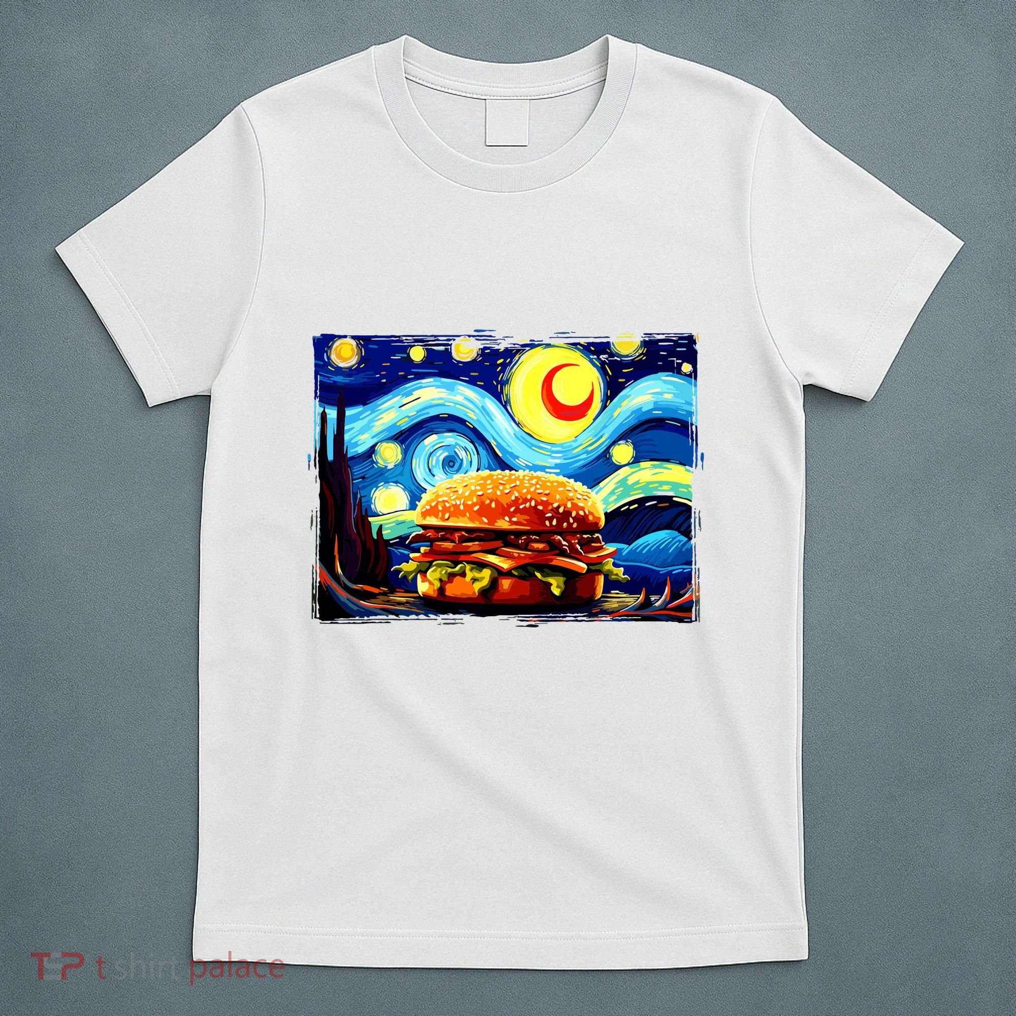 Love Hamburger Food Burger Van Gogh T-Shirt