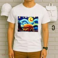Love Hamburger Food Burger Van Gogh T-Shirt thumb 6