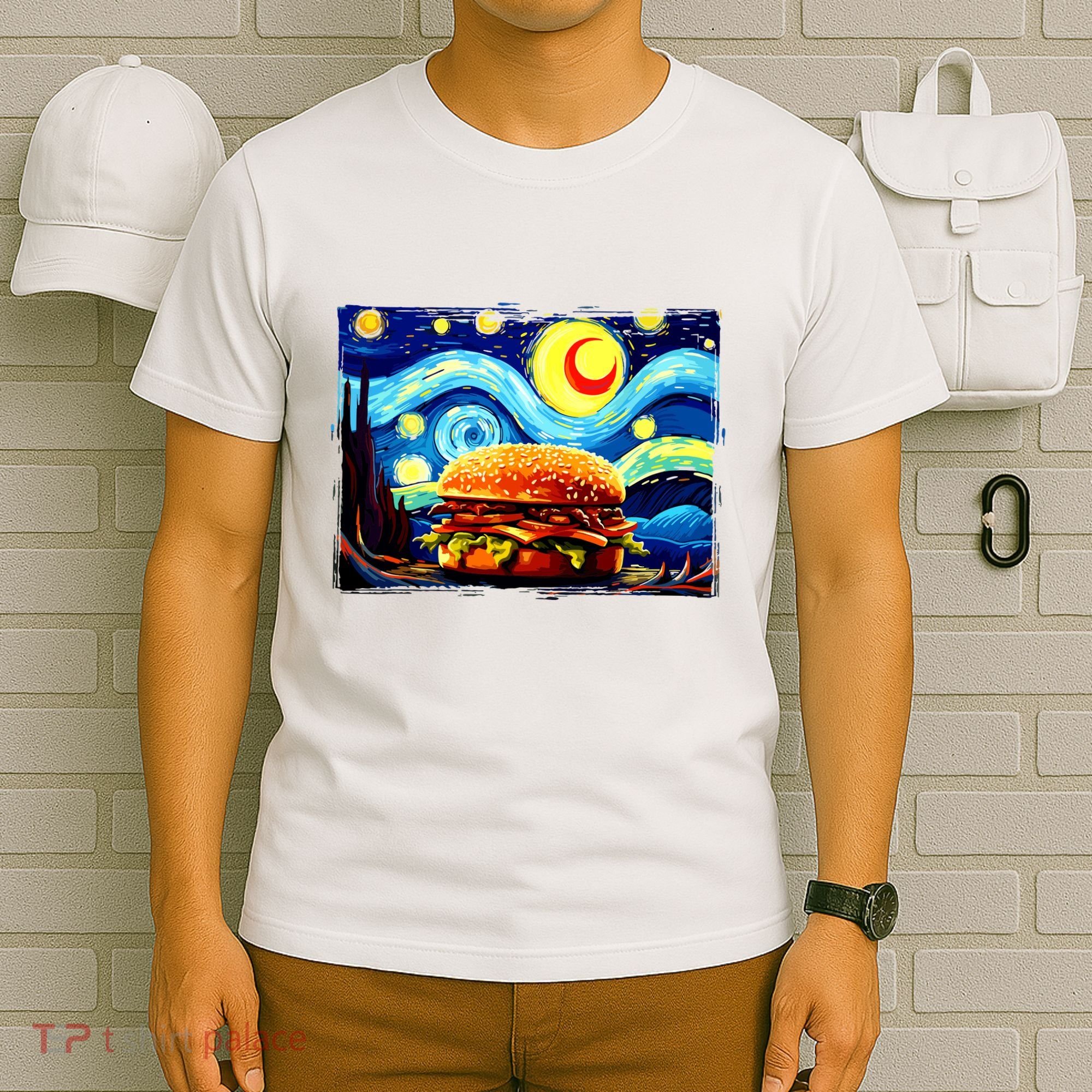 Love Hamburger Food Burger Van Gogh T-Shirt