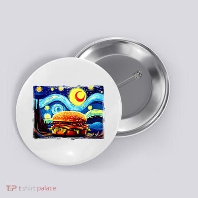 Love Hamburger Food Burger Van Gogh Button