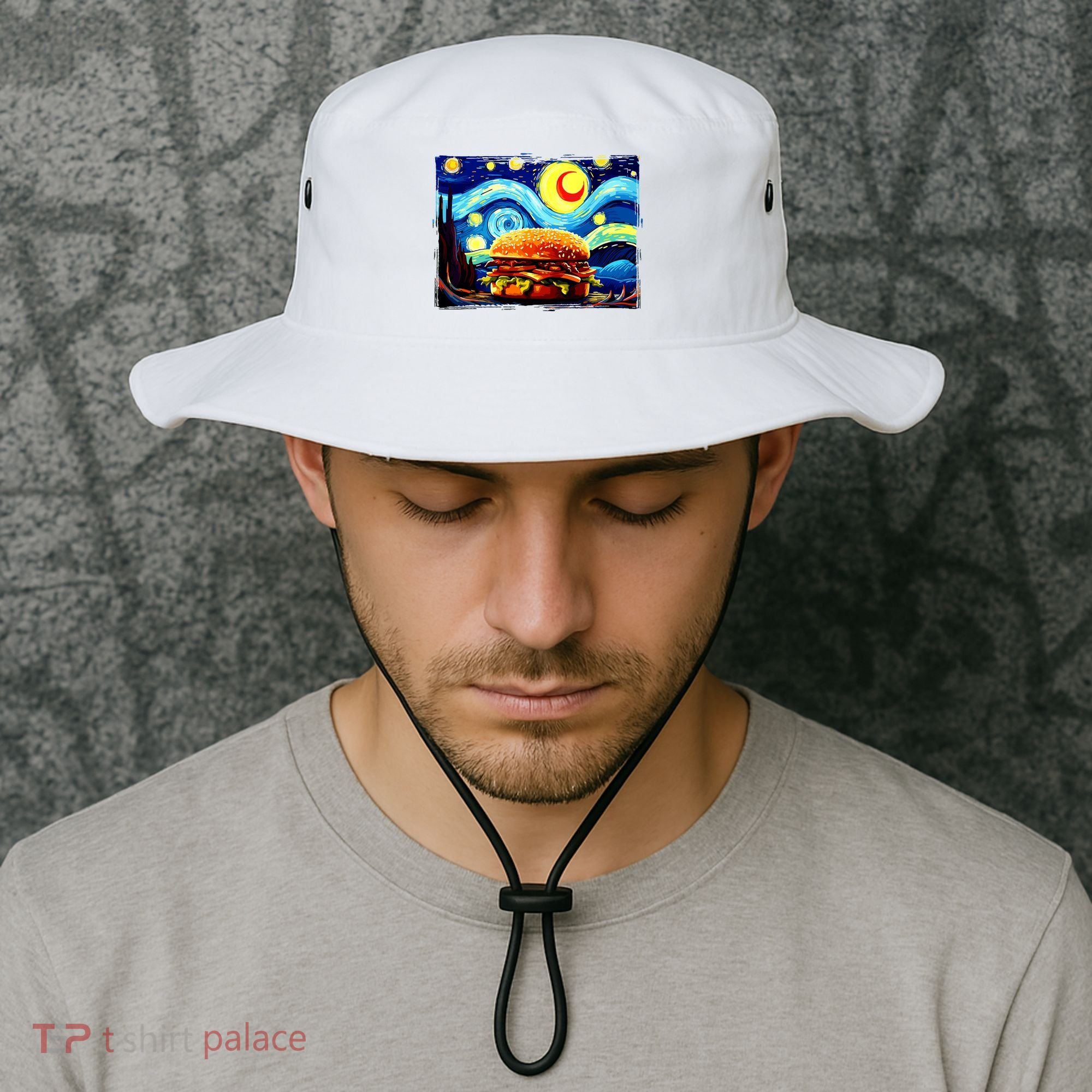 Love Hamburger Food Burger Van Gogh Bucket Hat