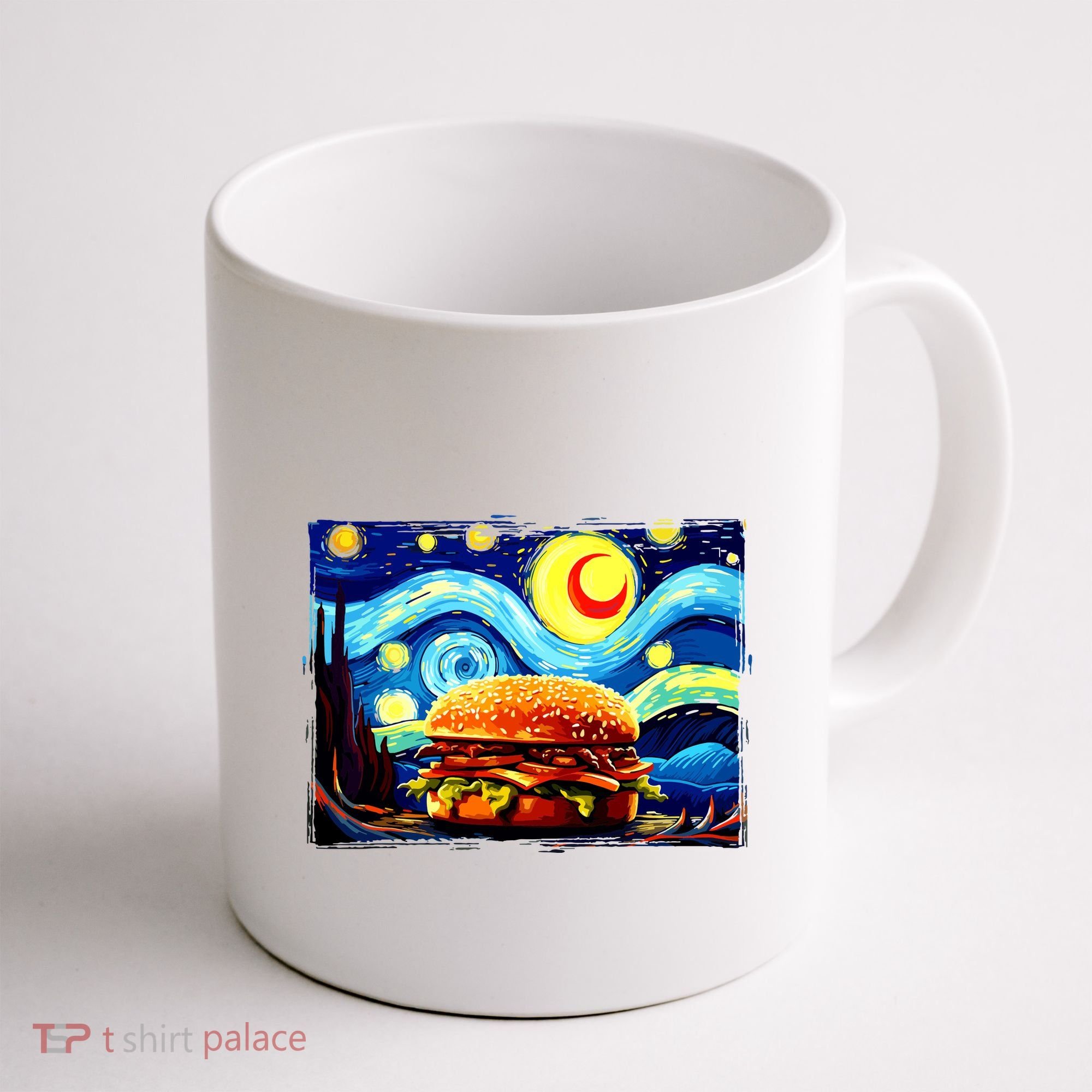 Love Hamburger Food Burger Van Gogh Coffee Mug