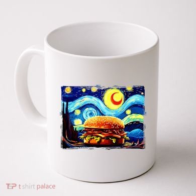 Love Hamburger Food Burger Van Gogh Coffee Mug