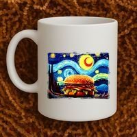 Love Hamburger Food Burger Van Gogh Coffee Mug thumb 2