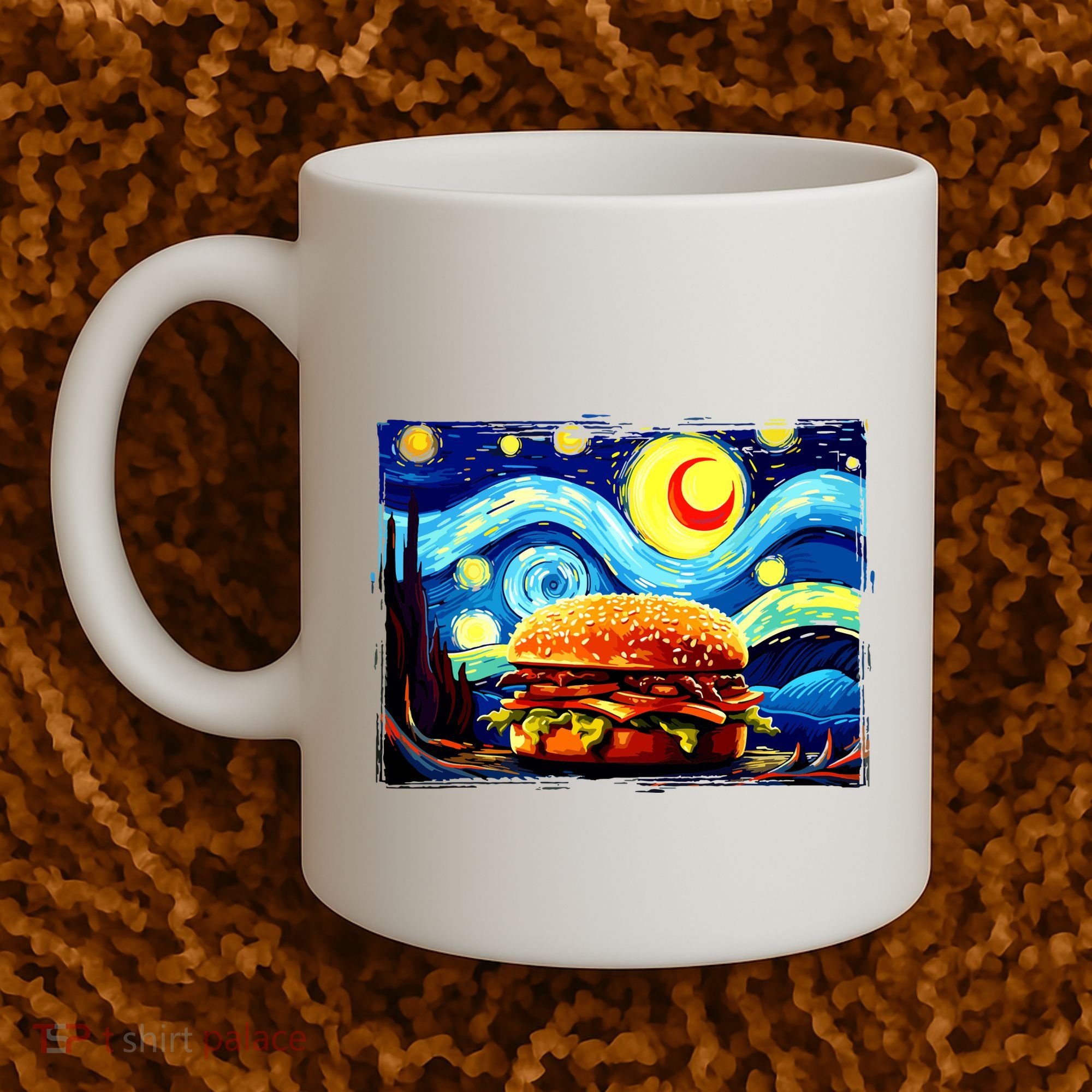Love Hamburger Food Burger Van Gogh Coffee Mug