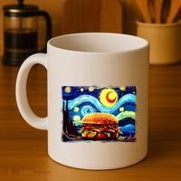 Love Hamburger Food Burger Van Gogh Coffee Mug thumb 4