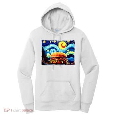 Love Hamburger Food Burger Van Gogh Women's Hoodie