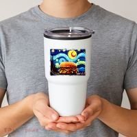 Love Hamburger Food Burger Van Gogh Tumbler thumb 2