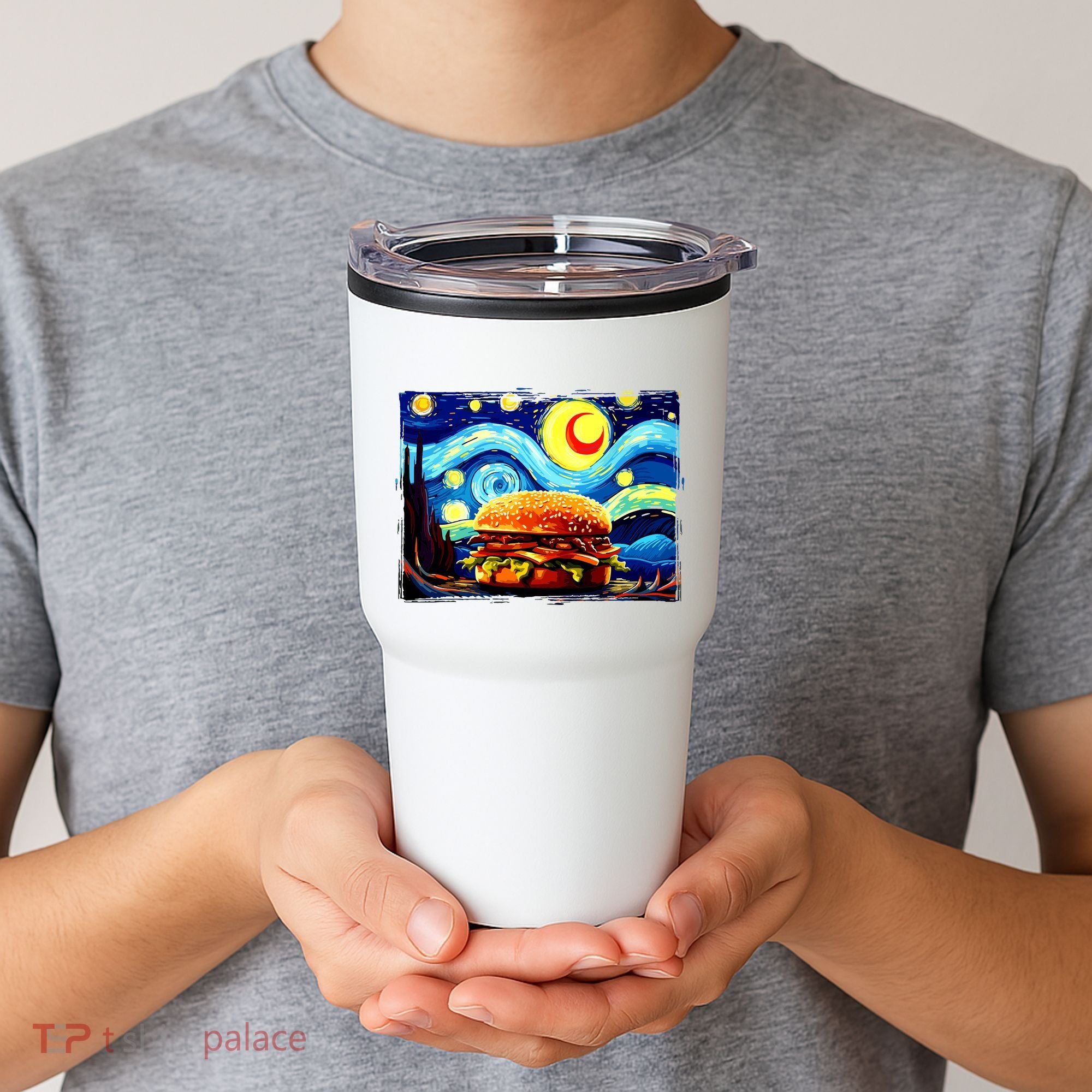 Love Hamburger Food Burger Van Gogh Tumbler