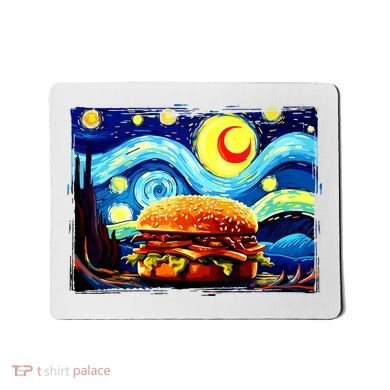 Love Hamburger Food Burger Van Gogh Mousepad