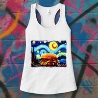 Love Hamburger Food Burger Van Gogh Women's Tank Top thumb 3