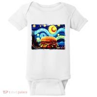 Love Hamburger Food Burger Van Gogh Baby Bodysuit thumb 0