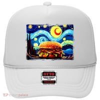 Love Hamburger Food Burger Van Gogh Hat thumb 0