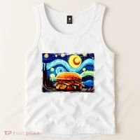Love Hamburger Food Burger Van Gogh Tank Top thumb 2